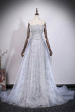 Elegant Grey Strapless Prom Gown with Removable Tulle Overlay HZ0429