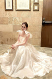 Glamorous Tule Square Neck Evening Gown with Bow Straps for Formal Party HZ0429