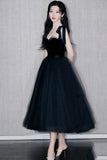 Black Tulle Short Prom Dresses, A-Line Homecoming Party Dresses HZ0429