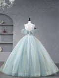 Beautiful Tulle Sequins Long Formal Dresses, A-Line Evening Dresses HZ0429