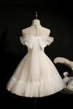 Cute Spaghetti Strap Lace Short Party Dresses, A-Line Evening Dresses HZ0429