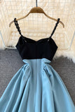 Blue A-Line Short Dress HZ0429