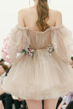 Cute Tulle Short Prom Dresses, A-Line Homecoming Dresses HZ0429