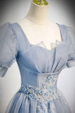 Cute Tulle Lace Long Prom Dresses, A-Line Evening Party Dresses HZ0429