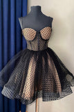 Cute Tulle Spaghetti Straps Short Homecoming Dress, A-Line Mini Party Dress HZ0429
