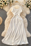 Cute Satin Short A Line Dress Fashion Dress HZ0429