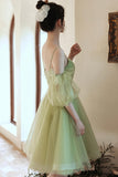 Green Tulle Short Prom Dress, Green Mini Party Dress HZ0429