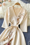 Elegant V-Neck Lace Dress, A-Line Fashion Dress HZ0429