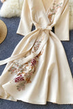 Elegant V-Neck Lace Dress, A-Line Fashion Dress HZ0429