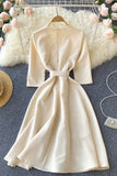 Elegant V-Neck Lace Dress, A-Line Fashion Dress HZ0429