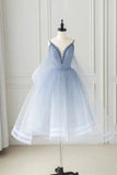 Cute V-Neck Tulle Short Prom Dress, A-Line Party Homecoming Dress HZ0429