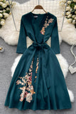 Elegant V-Neck Lace Dress, A-Line Fashion Dress HZ0429
