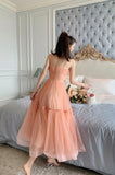Cute Tulle Short A-Line Prom Dress, Spaghetti Strap Tulle Homecoming Dress HZ0429