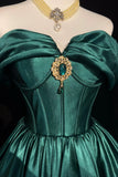 Green Satin Short Prom Dress, Lovely A-Line Knee Length Party Dress HZ0429