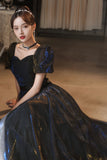 Cute Tulle Long Prom Dresses, A-Line Evening Dresses HZ0429