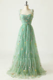 Champagne Lovely Tulle Lace Long Prom Dress, Champagne Evening Dress HZ0429
