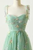 Champagne Lovely Tulle Lace Long Prom Dress, Champagne Evening Dress HZ0429