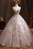 Purple Tulle Sequins Long Prom Dress, A-Line Evening Dress HZ0429