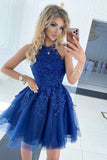 Cute Lace Short Prom Dresses, A-Line Homecoming Party Dresses HZ0429
