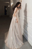 Lovely Lace Long A-Line Formal Dress, Long Sleeve Evening Dress HZ0429