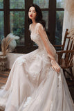 Lovely Lace Long A-Line Formal Dress, Long Sleeve Evening Dress HZ0429