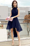 Cute Chiffon High Low Prom Dresses, A-Line Evening Dresses HZ0429