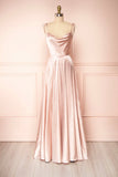 Simple Satin Long Prom Dresses, A-Line Formal Evening Dresses HZ0429