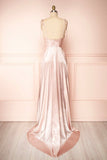 Simple Satin Long Prom Dresses, A-Line Formal Evening Dresses HZ0429