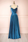 Simple Satin Long Prom Dresses, A-Line Formal Evening Dresses HZ0429