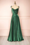 Simple Satin Long Prom Dresses, A-Line Formal Evening Dresses HZ0429