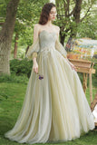 Green Lace Long Prom Dress, A-Line Evening Dress HZ0429