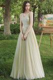 Green Lace Long Prom Dress, A-Line Evening Dress HZ0429