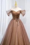 Off the Shouler Long Formal Dresses, A-Line Tulle Formal Evening Dress HZ0429