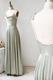 Simple Satin Long Prom Dresses, A-Line Evening Party Dresses HZ0429
