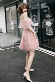 Pink Tulle Short Prom Dress, A-Line Party Dress HZ0429