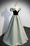 Off the Shoulder Satin Long Prom Dress, A-Line Evening Dress HZ0429