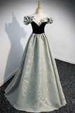Off the Shoulder Satin Long Prom Dress, A-Line Evening Dress HZ0429
