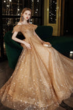 A-Line Tulle Off the Shoulder Prom Dress, Cute Evening Party Dress HZ0429