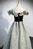 Off the Shoulder Satin Long Prom Dress, A-Line Evening Dress HZ0429