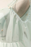 Mint Green Tulle Short Prom Dress, Cute A-Line Party Homecoming Dress HZ0429