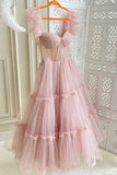 Pink Tulle Short Prom Dresses, A-Line Party Homecoming Dresses HZ0429