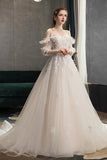 White Tulle Lace Long Prom Dresses, A-Line Evening Dresses HZ0429