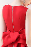 Red Satin Short Prom Dresses, A-Line Party Homecoming Dresses HZ0429