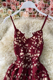 Cute V-Neck Lace Dresses A Line Party Dresses HZ0429