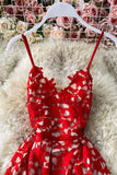 Cute V-Neck Lace Dresses A Line Party Dresses HZ0429