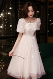 Champagne Lace Short Prom Dresses, A-Line Homecoming Dresses HZ0429