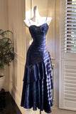 Blue Straps Sweetheart Long Formal Dress, Blue Prom Dress Evening Dress HZ0429