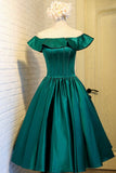 Cute Satin Short Prom Dress, Green A-Line Homecoming Dress HZ0429