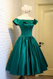 Cute Satin Short Prom Dress, Green A-Line Homecoming Dress HZ0429