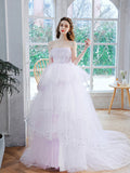 Lavender Tulle Sequins Long Prom Dress, Beautiful Evening Dress Party Dress HZ0429